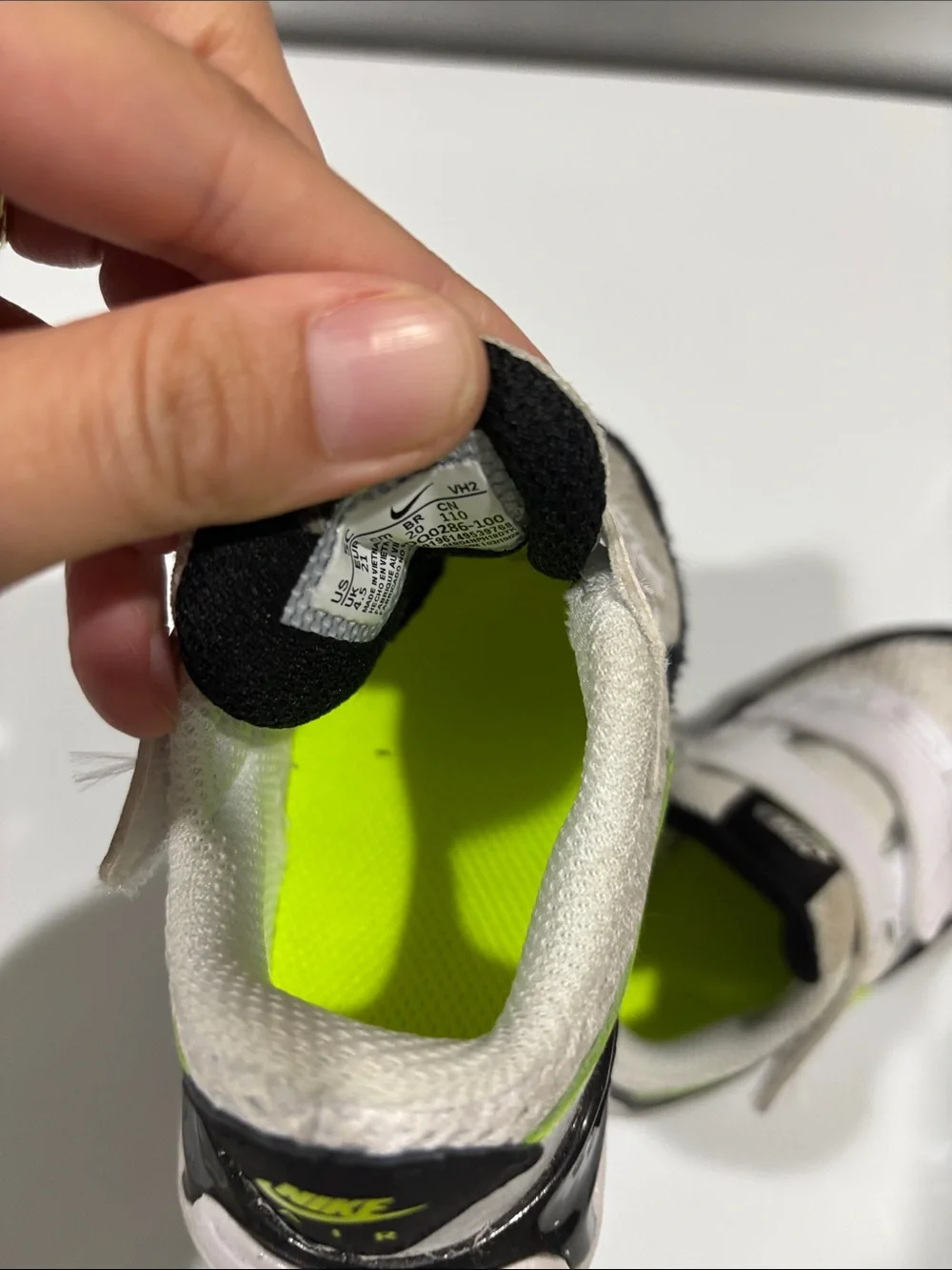 adidas Kids White Black Sneakers with Neon Yellow Swoosh